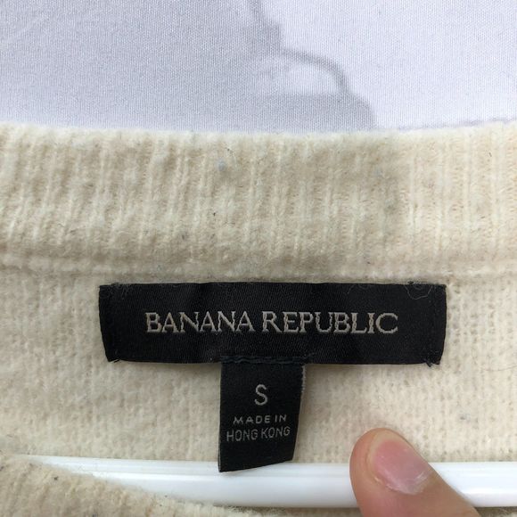 Banana Republic Wool Blend Air Ombre Crew Neck Sweater in “Ivory White Latte” S - Picture 4 of 8